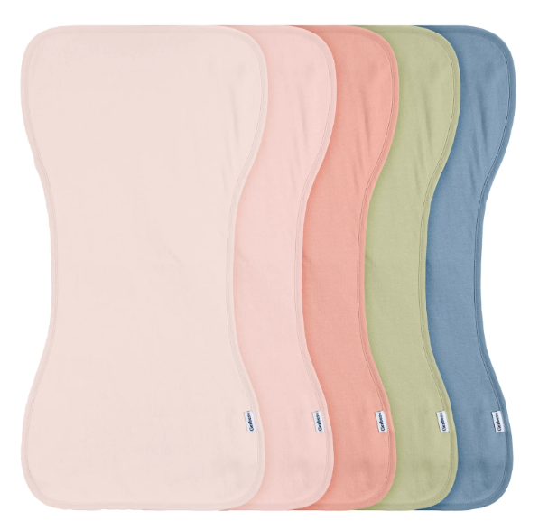 Gerber 5-Pack Baby Girls Pink Blue Burpcloth