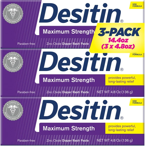 Desitin Maximum Strength Diaper Rash Paste, 3-Pack (3 × 4.8 oz)