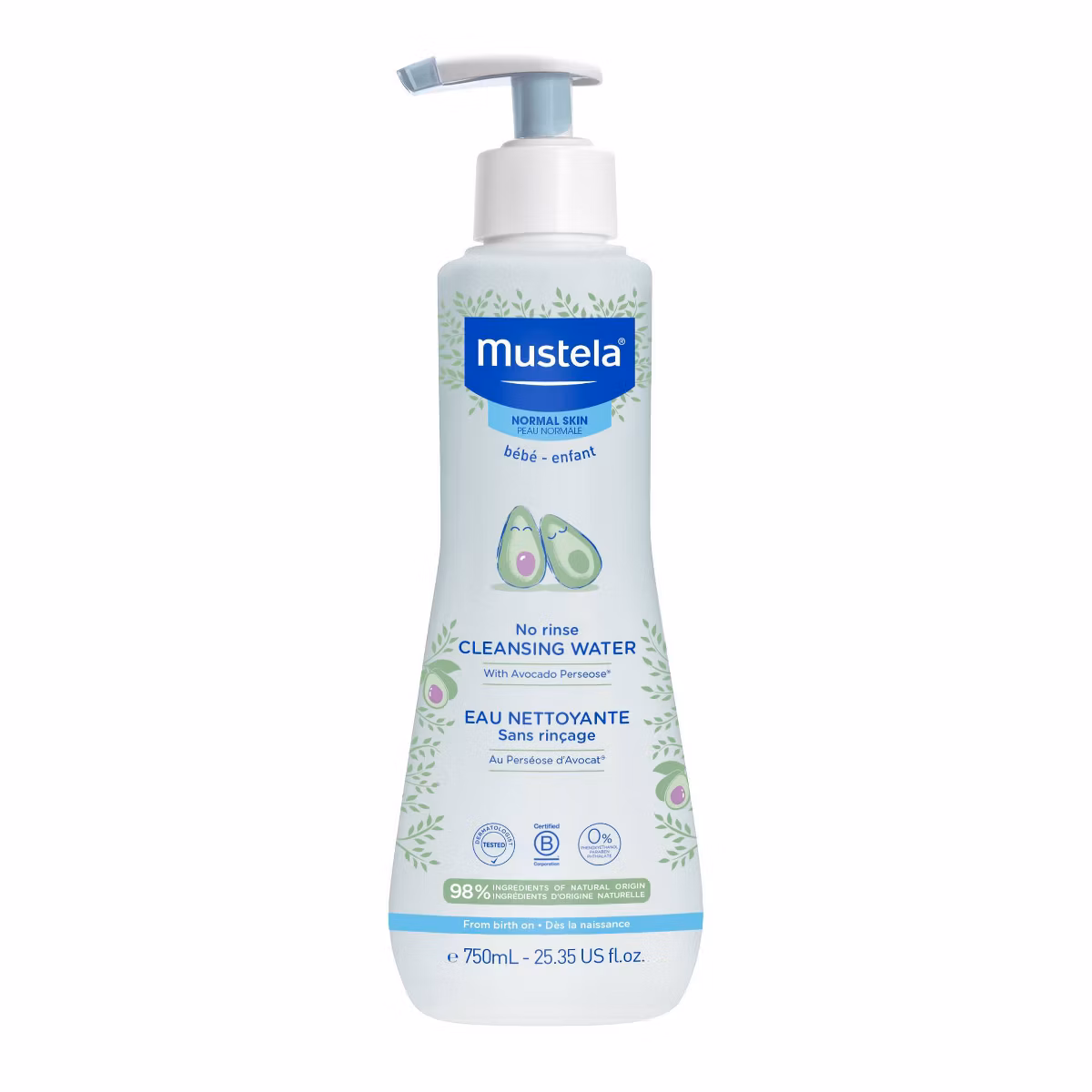 Mustela No Rinse Cleansing Baby Micellar Water 750 mL (25.35 fl oz)