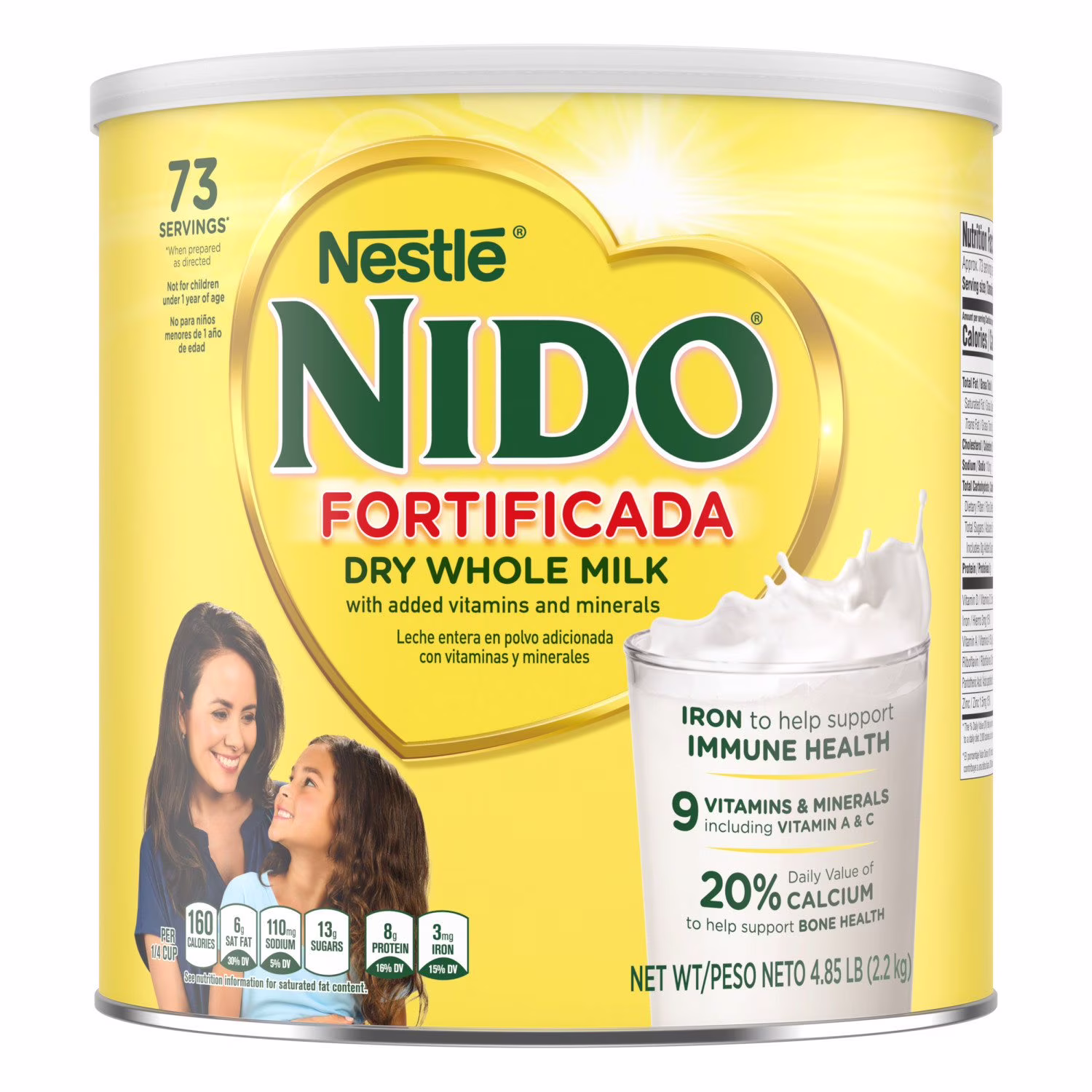 Nestle NIDO Fortificada Dry Whole Milk Powder, 4.85 lb.
