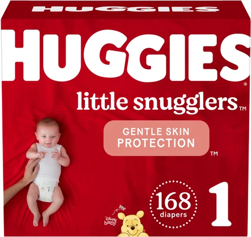 Huggies Little Snugglers Baby Diapers, Size 1, 168 Count
