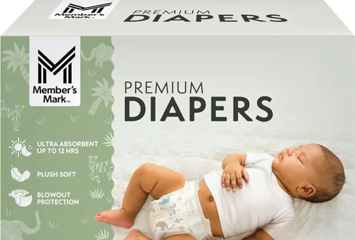 Member's Mark Premium Baby Diapers, Newborn, 102 Count