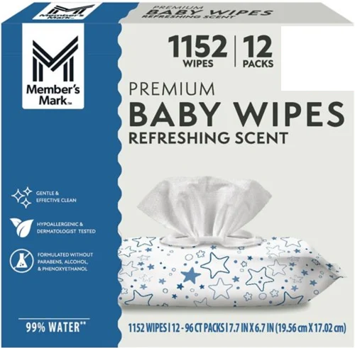 Member's Mark Premium Baby Wipes, Refreshing Clean Scent, 12 Packs, 1,152 Wipes