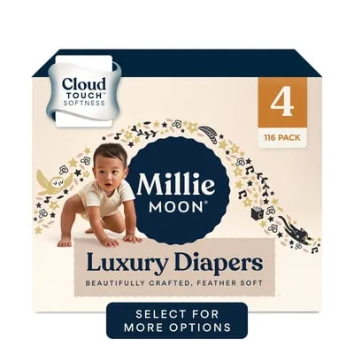 Millie Moon Luxury Diapers, Size 4, 116 Count