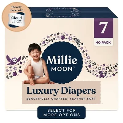Millie Moon Luxury Diapers, Size 7, 40 Count