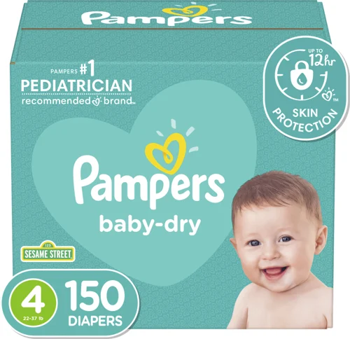 Pampers Baby Dry Diapers, Size 4, 150 Count