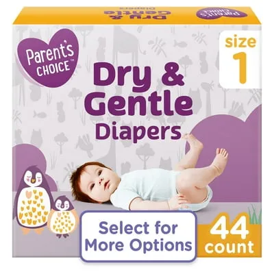 Parent's Choice Dry & Gentle Diapers Size 1, 44 Count