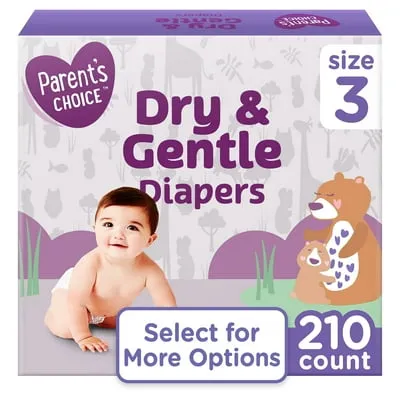Parent's Choice Dry & Gentle Diapers Size 3, 210 Count