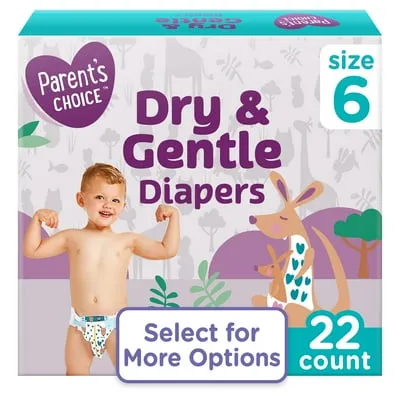 Parent's Choice Dry & Gentle Diapers Size 6, 22 Count