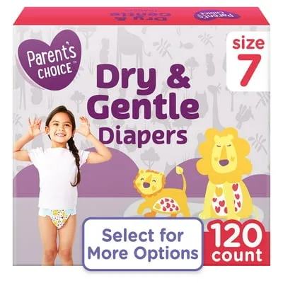 Parent's Choice Dry & Gentle Diapers Size 7, 120 Count