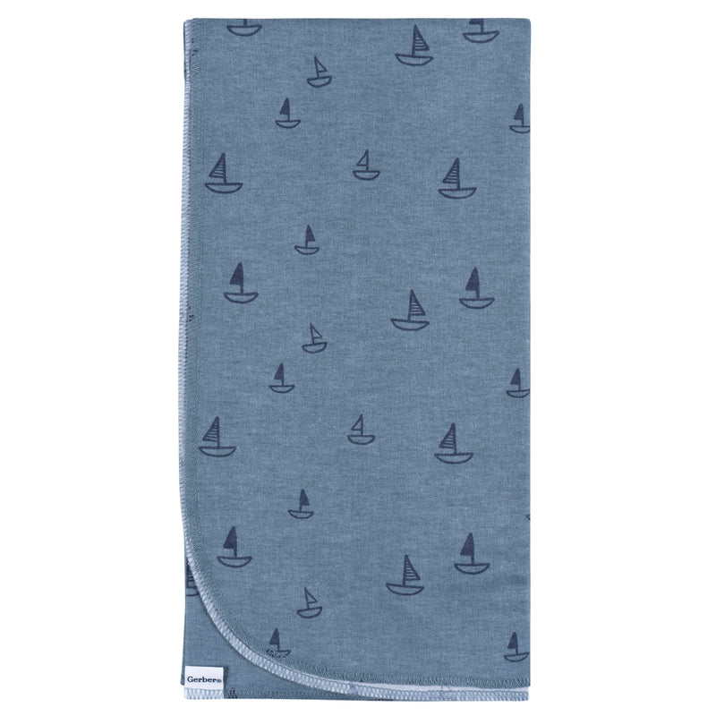 Gerber 4-Pack Baby Boys Coastal Calm Flannel Blankets photo 5