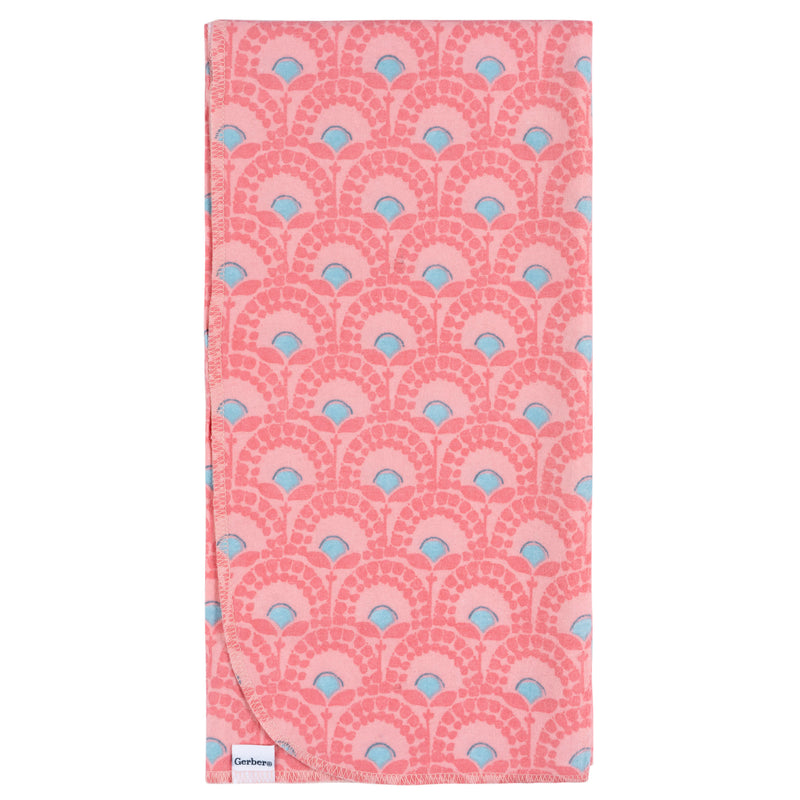 Gerber 4-Pack Baby Girls Animal Geo Flannel Blankets photo 4