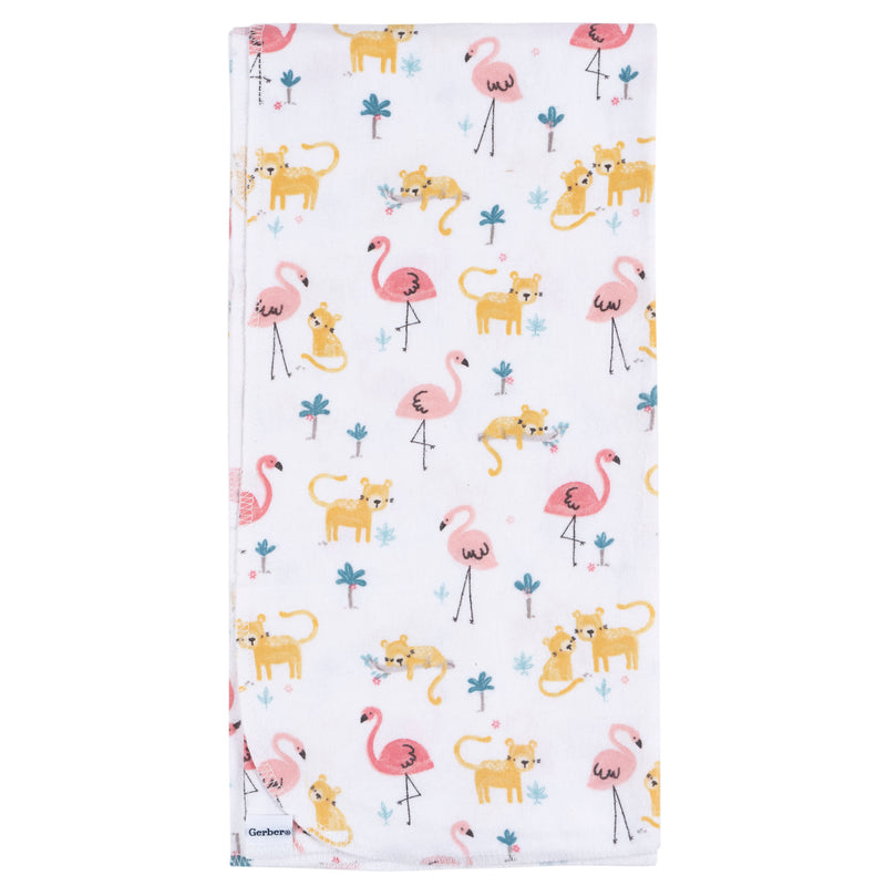 Gerber 4-Pack Baby Girls Animal Geo Flannel Blankets photo 5