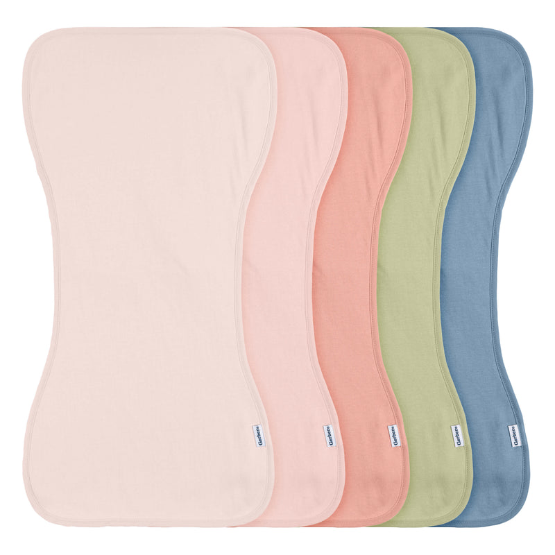 Gerber 5-Pack Baby Girls Pink Blue Burpcloth photo 2