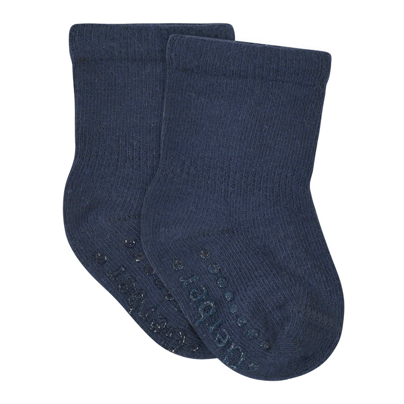 Gerber 8-Pack Baby Navy Wiggle-Proof™ Jersey Crew Socks photo 2