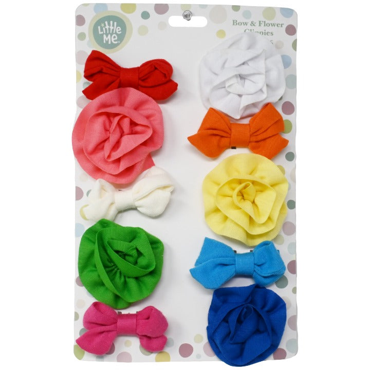 Little Me 10pk Bow Flower Asst Hair Clips