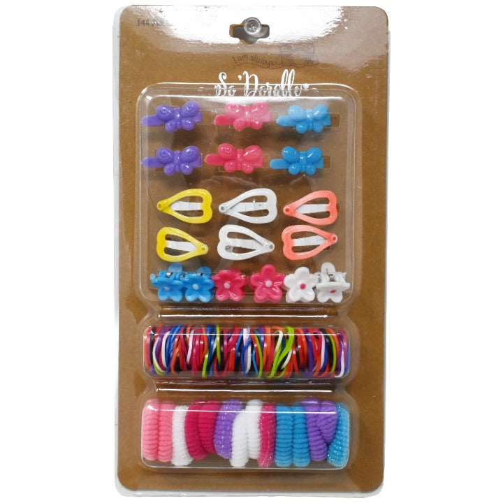 Sodorable 144pk Hair Accessories Value Pack (Purple, Fuschia, Blue)