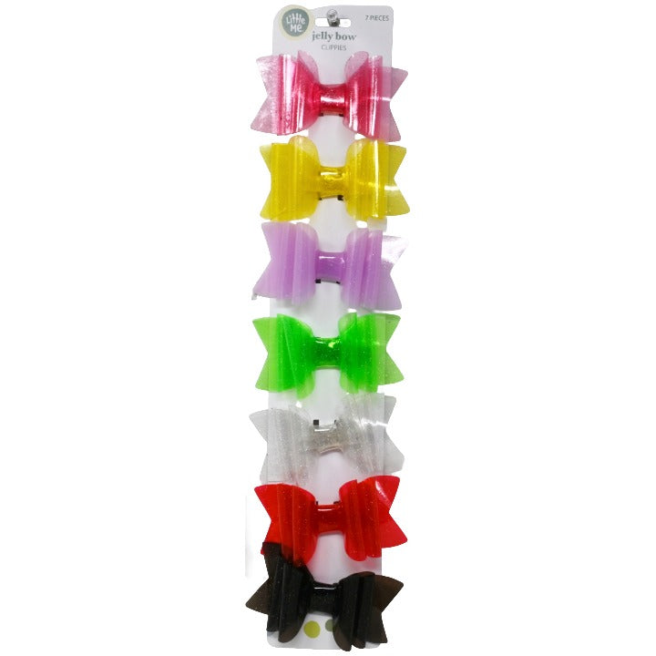 Little Me 7pk Jelly Bow Asst Clippies (Hair Clips)