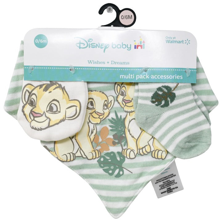 Disney Baby Lion King 3pc Accessory Set, Size 0-6M (Includes Bib, Socks & Mittens)