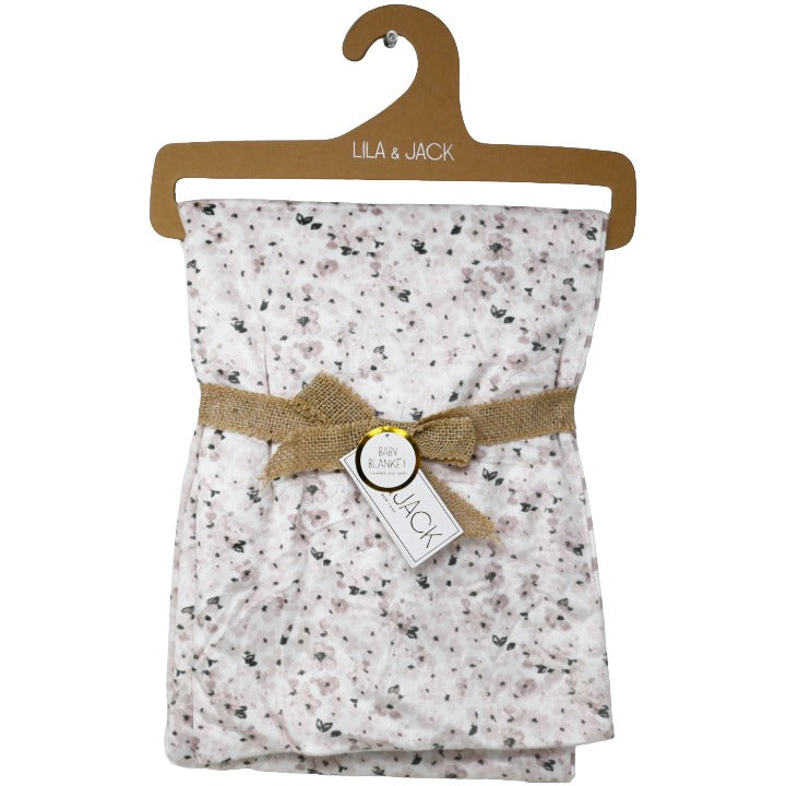 Lila & Jack Floral Printed Mink on Mink Backing Baby Blanket Throw (30"x40")
