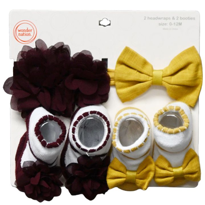 Wonder Nation 2 Headwraps and Two Pair Booties