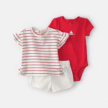 Carter's Baby Girls 3-Piece Short Set – Red