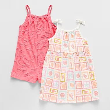 Okie Dokie Toddler Girls 2-Piece Dress Set – Salmon Peach