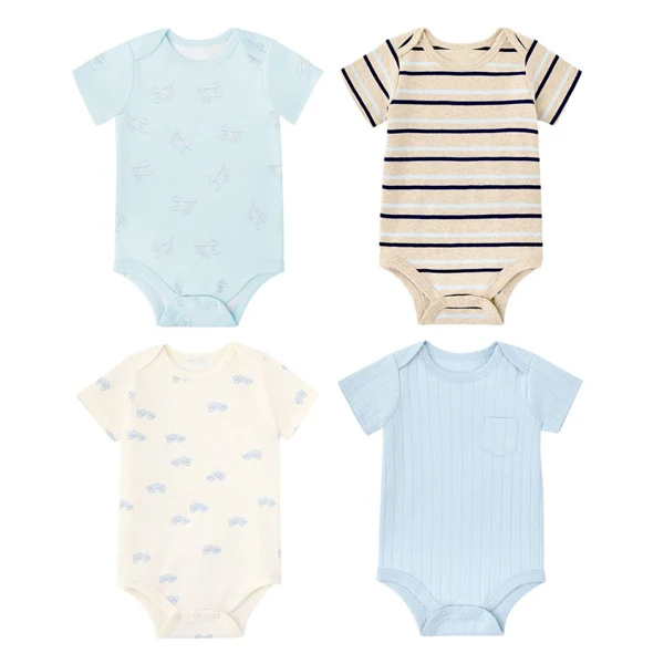 Member's Mark Baby Bodysuits, 4-Pack – Blue