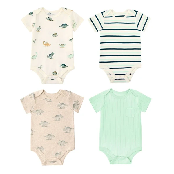 Member's Mark Baby Bodysuits, 4-Pack – Green