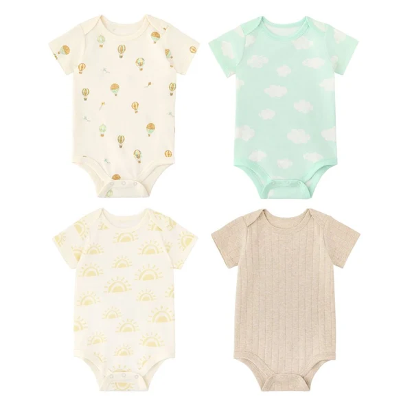 Member's Mark Baby Bodysuits, 4-Pack – Neutral Print