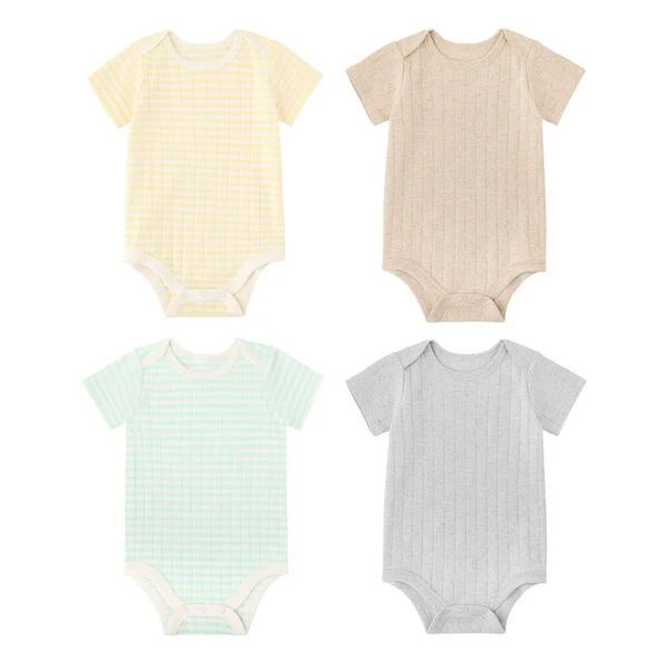 Member's Mark Baby Bodysuits, 4-Pack – Neutral Stripe