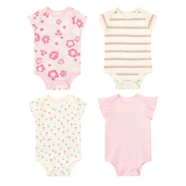 Member's Mark Baby Bodysuits, 4-Pack – Pink