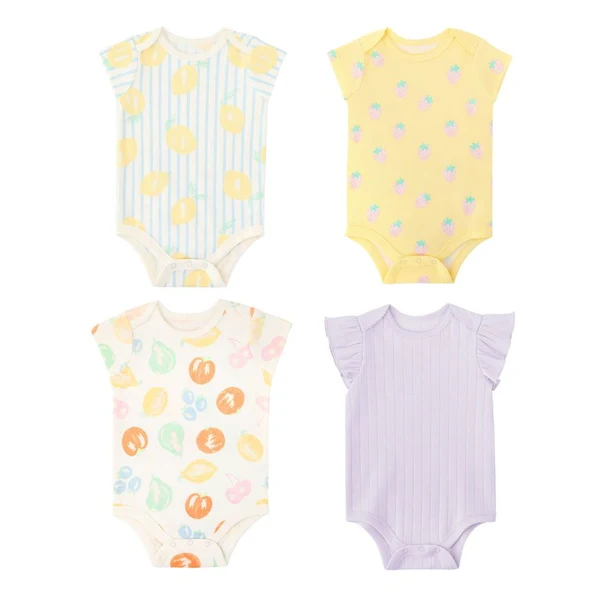 Member's Mark Baby Bodysuits, 4-Pack – Yellow