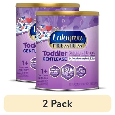 (2 pack) Enfagrow Premium Gentlease Toddler Nutritional Drink, For Sensitive Bellies, 29.1 oz