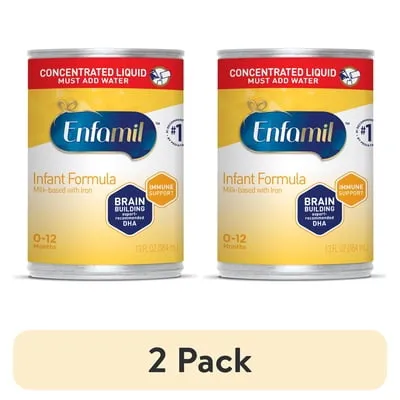 (2 pack) Enfamil Concentrated Liquid Baby Formula with Iron, 13 fl oz Can