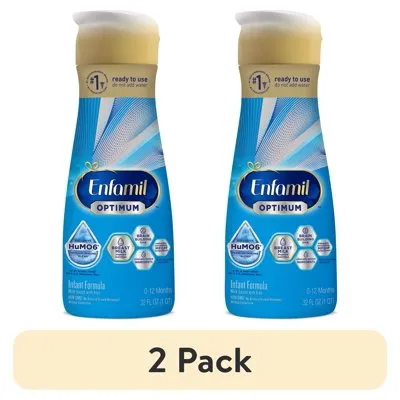 (2 pack) Enfamil Optimum Ready-to-Feed Baby Formula Has HMO Prebiotic, 32 fl oz