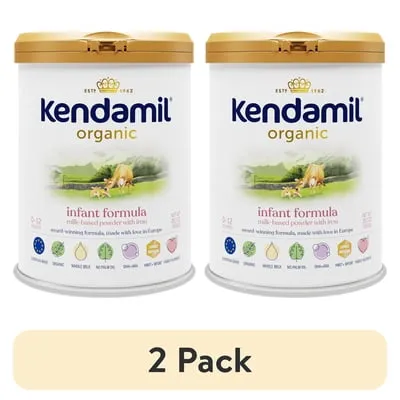 (2 pack) Kendamil Organic Whole Milk Infant Formula Powder, European with Hmos, Prebiotics, No Palm Oil, No added Soy, with DHA, Can, 28.2oz