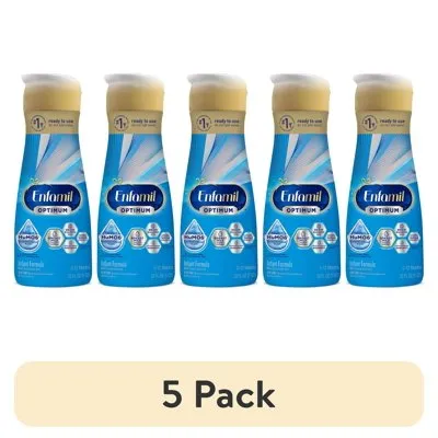 (5 pack) Enfamil Optimum Ready-to-Feed Baby Formula Has HMO Prebiotic, 32 fl oz