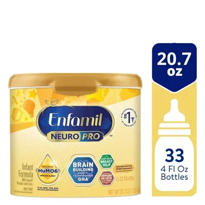 Enfamil NeuroPro Baby Formula, Brain Building Duo DHA & MFGM, Infant Formula Powder, 36.4 Oz Box
