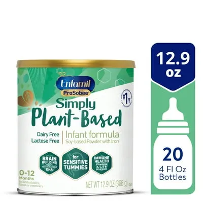 Enfamil ProSobee Plant-Based Powder Baby Formula, Dairy Free, Lactose Free, 12.9 oz Can