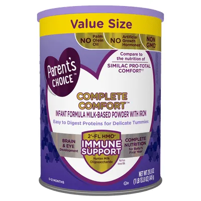 Parent's Choice Complete Comfort Baby Formula Powder with Iron, 29.8 oz Canister