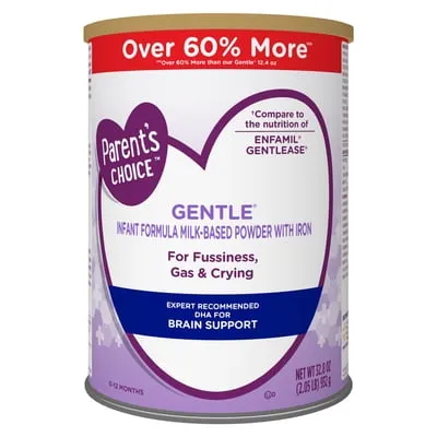 Parent's Choice Gentle Infant Formula Powder with Iron for Fussiness, Gas and Crying, 32.8 oz