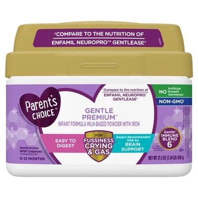 Parent's Choice Gentle Premium Baby Formula; For Fussiness, Gas and Crying, 21.5 oz