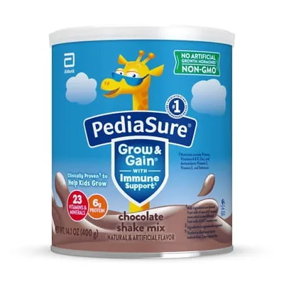 PediaSure Grow & Gain Shake Mix Powder, Chocolate, 14.1 oz Can, 8 Servings