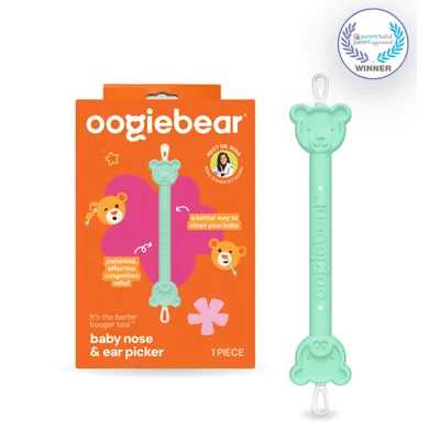 Oogiebear Baby Nose and Ear Cleaner – Newborn & Infant Dual Snot and Ear Wax Remover Tool for Congestion Relief and Hygiene, Mint Green