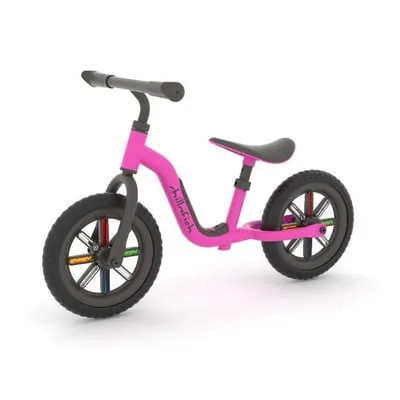 Chillafish Pink Buzzi 10' Balance Bike for Kids 1.5 Years and Older, Lightweight Toddler Bike with Adjustable Seat