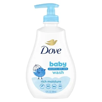 Baby Dove Sensitive Skin Care Baby Wash For Baby Bath Time Rich Moisture Hypoallergenic And Tear-Free,13 fl oz