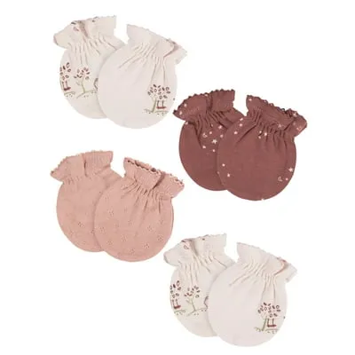 Gerber Baby Boy or Girl Unisex Mittens, 4-Pack, Sizes 0-3 Months