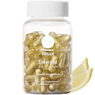 Ritual Clinically Proven Prenatal Vitamin - Folate, Choline, Iron & Omega-3 DHA - 60 Capsules, 30 Servings