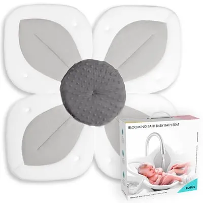 Blooming Bath Lotus Plush Baby Bathtub or Sink Seat, Gray